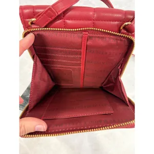 Steve Madden Red Quilted Faux‎ Leather Crossbody Wallet Bag Gold Hardware thumbnail 8