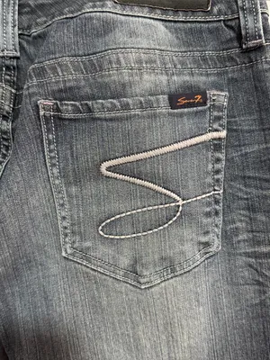 7 For All Mankind Women's Skinny Jeans - Dark Grey Blue Wash thumbnail 6