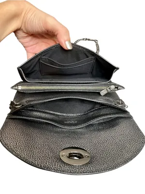 Coach Metallic Silver Convertible Crossbody Clutch thumbnail 11