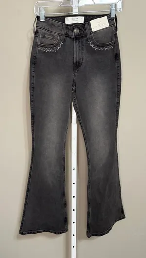 Hollister High Rise Washed Black Flare Jeans 00 25x31 NWT Y2K Dark Academia Edgy thumbnail 1