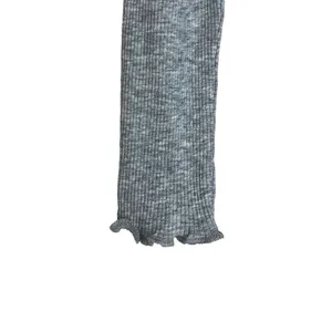 Skin Andreea Ali 0 XS Crop Top Gray Organic‎ Pima Cotton Ribbed Long Sleeve NWT thumbnail 5