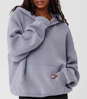 Alo Yoga Scholar Hooded Sweater Fog L thumbnail 1