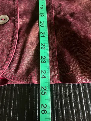 Vintage Erin London Women's Burgundy Button Up Textured Blazer Size L thumbnail 8