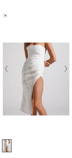 Showpo Midi white jacquard Dress thumbnail 3