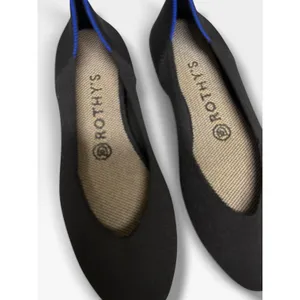 Rothy's The Flat Black Solid Round Toe Knit Ballet Flats Women 6.5 thumbnail 2