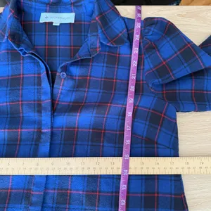 Tuckernuck XS Blue Plaid Puff Shoulder Flannel Shirt Saranac Western Country thumbnail 7