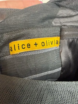 Alice + Olivia Sleeveless Charcoal Gray Mesh Bodice Party Dress size S thumbnail 4