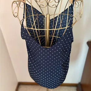 Abercrombie & Fitch Essentials Polka Dot Cami Top Small Navy thumbnail 10
