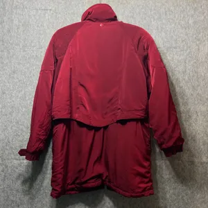 Vintage 90s Basic‎ Editions Winter Coat Puffer Quilted Lined Button Up Red Large thumbnail 10