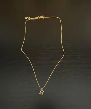 Initial “R” Pendant Necklace Gold thumbnail 2
