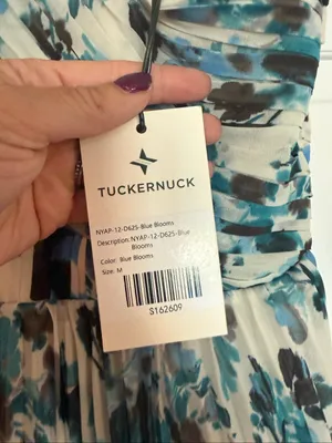 Tuckernuck NWT blue bluebell Gwen dress tiered maxi size M thumbnail 4