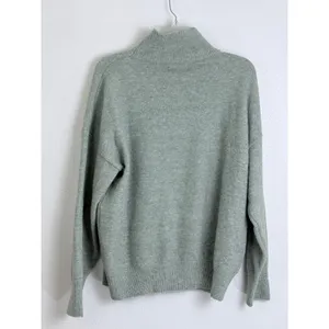 Minimalist Sage Green Mock Neck Pullover Sweater Industry L thumbnail 4