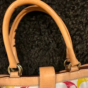 Coach Multicolor PVC Scribble Vachetta Leather Trim Tote Handbag Bag For Women thumbnail 9