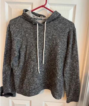 Forever 21 Marled‎ Hoodie Gray Lightweight Pullover Size Small thumbnail 1