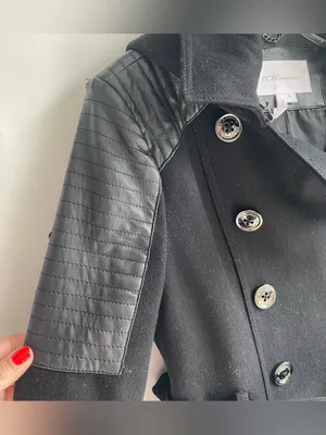 BCBGeneration black wool hooded double breasted winter dress coat Y2K academia thumbnail 4