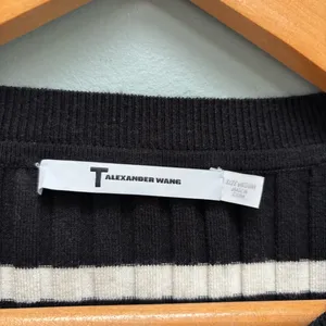 T by Alexander Wang Black Ivory Striped Fitted Rib Pullover Medium thumbnail 8