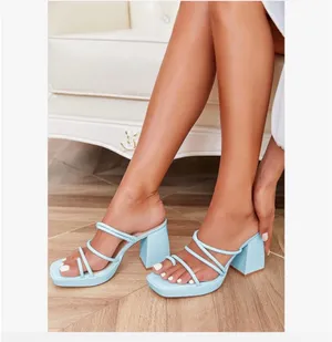 Chunky Sandals Strappy Platform Square Toe thumbnail 5