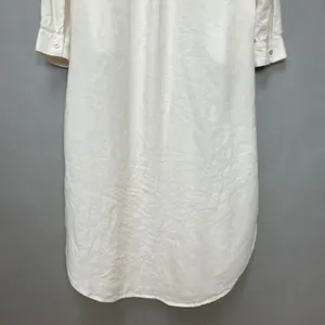 Old Navy Linen Blend Shirt Dress White Women Small Tall Long Sleeve Minimalist thumbnail 7