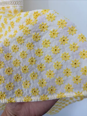 Altar'd State Yellow Floral Embroidered Fit & Flare Mini Dress thumbnail 5