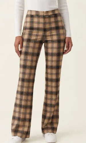 NEW Forever 21 Women’s XSMALL Brown Plaid Casual Wide Flare Pants thumbnail 1