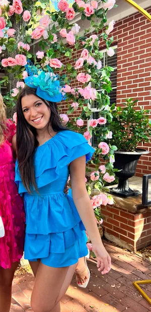 Coco Lily Blue Ruffle Romper thumbnail 2