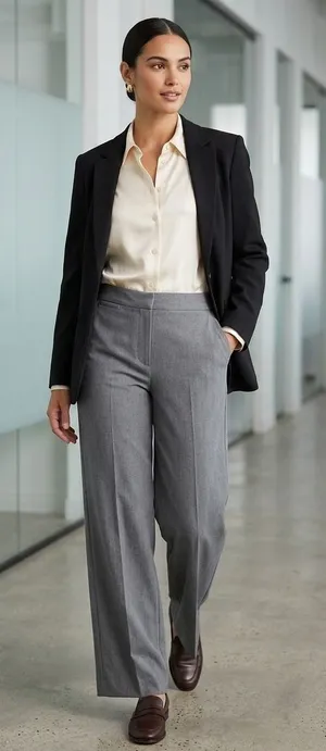 Banana‎ Republic Blake Wide Leg Trousers Heather Gray Professional Pants Size 10 thumbnail 1