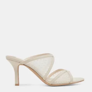 Dolce Vita Mandel Pearl Ivory Mesh Mule Heel Sandals thumbnail 3