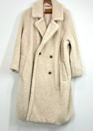 Bearpaw Women's Size 3X Teddy Beige Sherpa Longline Winter‎ Coat Cozy Boho City thumbnail 1