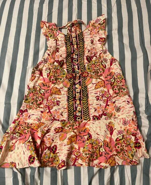 Free People Ruffle Mini Floral Dress thumbnail 1
