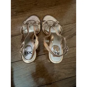 Sofft Rose Gold Metallic Leather Strappy Cork‎ Wedge Sandals Womens 9M thumbnail 2