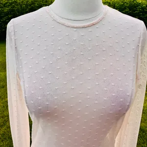 Forever 21 off white sheer lace polka dot top thumbnail 5
