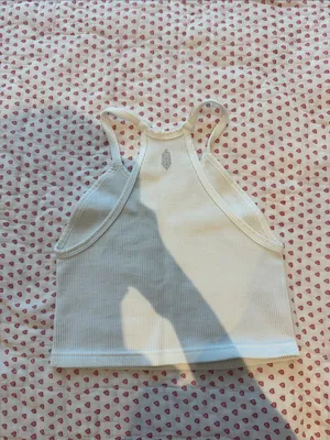 FP Movement by Free People white Ribbed Halter Tank Top thumbnail 3