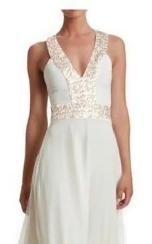 ✨Dress the Population Delani Racerback Sequin Ivory Sz XS Dress✨ thumbnail 1