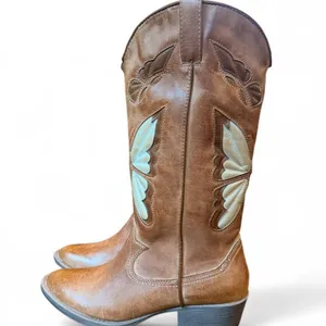 Coconuts by Matisse Monarch Butterfly Western Cowboy Boots Brown Size 6M thumbnail 2