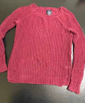 American Eagle Outfitters Jegging Sweater‎ Burgundy Maroon Knit Crewneck XS thumbnail 1