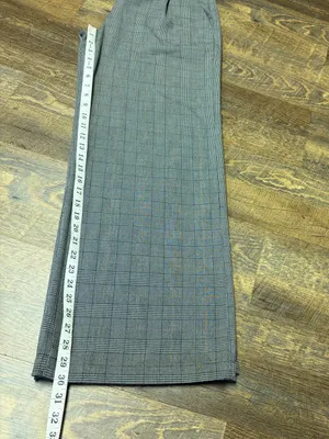 American Eagle High-Rise Baggy Wide Leg Trouser Pant Womens 6 Gray Plaid Stretch thumbnail 11