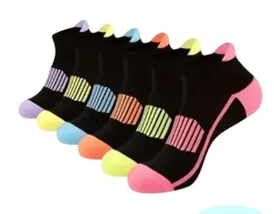 Colorful Athletic Women's Ankle Socks M/L 6‎ PACK Tab Low Cut High Quality NEW thumbnail 1