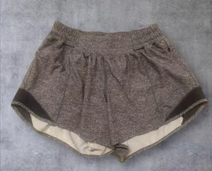 Women's Lululemon Gray Black Athletic Shorts Size 6 tall thumbnail 1
