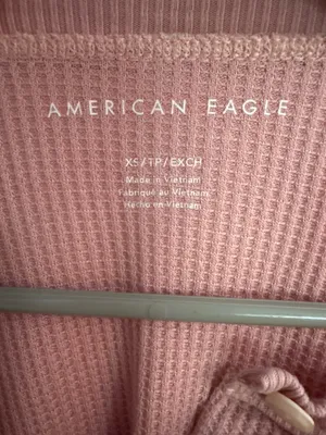 American Eagle Long Sleeve Waffle Knit Top thumbnail 3