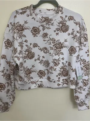 NEW Altar’d State AS Revival Brown Floral Super Soft Sweatshirt Size XS NWT thumbnail 2