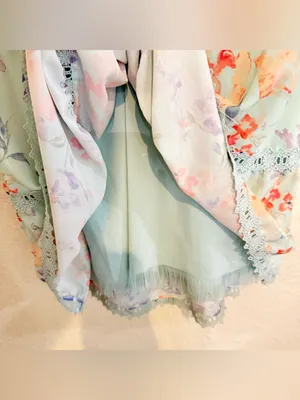 Alice + Olivia Karolina Crochet Floral Blue dress thumbnail 11