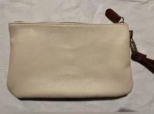 Stone‎ and Co. Leather Wristlet- Tan and Black with brown leather wrist strap thumbnail 2