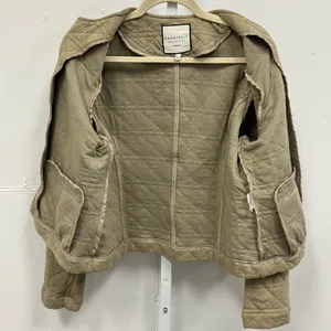 Bagatelle Women's Quilted Zip Up Spring‎ Jacket Windbreaker Olive Green Large thumbnail 3