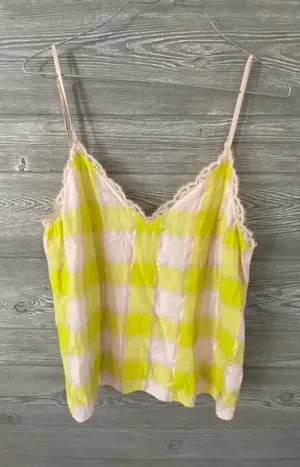 Victoria’s Secret nighty tank, medium, pink, and yellow lace detailing‎ on top thumbnail 1