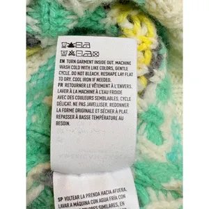 American Eagle Fair Isle Snowflake Sweater Womens‎ Small Teal Cream Knit Boho thumbnail 10