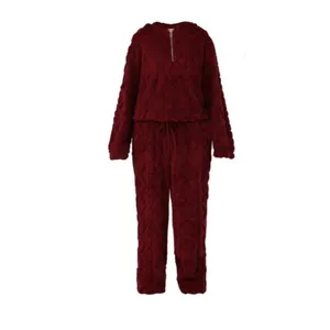 No Boundaries Women’s Wine Color Embossed Fleece Hoodie & Joggers Set size XS thumbnail 3