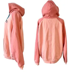 Guess Heavyweight‎ Hooded Sweatshirt Hoodie Unisex Retails $118 Peach Colorblock thumbnail 2