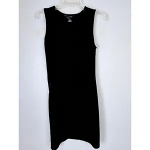 Club Monaco Sheath Dress Black Sleeveless Ruched Side Viscose Blend Size M thumbnail 4