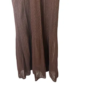 Moda International Brown Knit Lined Halter Style Dress Women Sz XS thumbnail 5