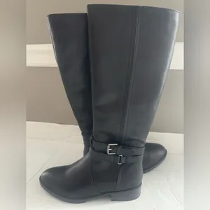 NEW Naturalizer Women’s Garrison Black Riding boots Mid Calf Boot 7.5 Wide thumbnail 2